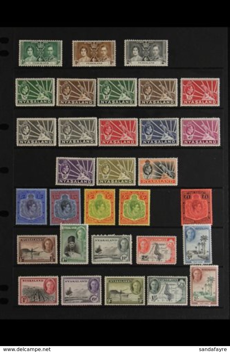1937-51  KGVI VERY FINE MINT COLLECTION on Stock Pages, Almost Complete (missing 10s Definitive), Includes 5s On Ordinar - Nyassaland (1907-1953)