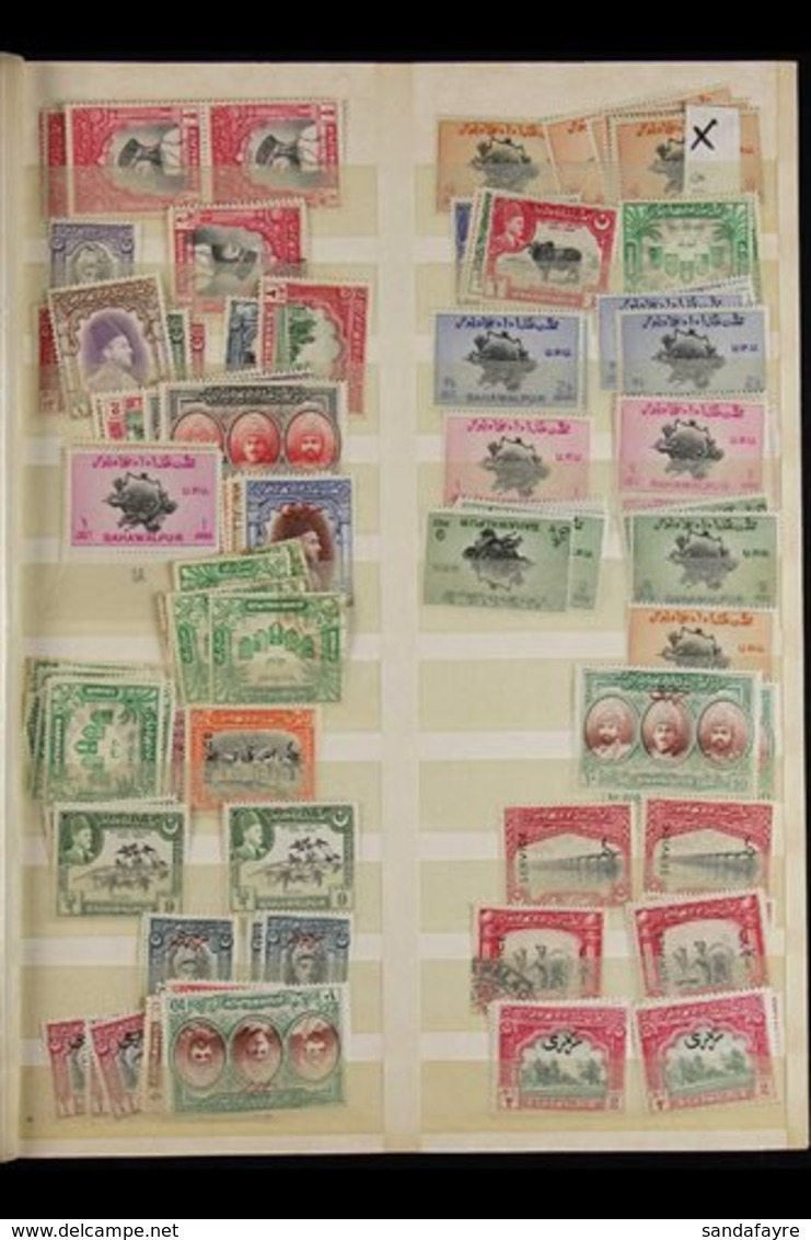 1947 - 49 AMAZING OLD STYLE HOARD  Mostly Never Hinged Mint And Used Issues Packed Onto A Stock Pages Including Complete - Bahawalpur