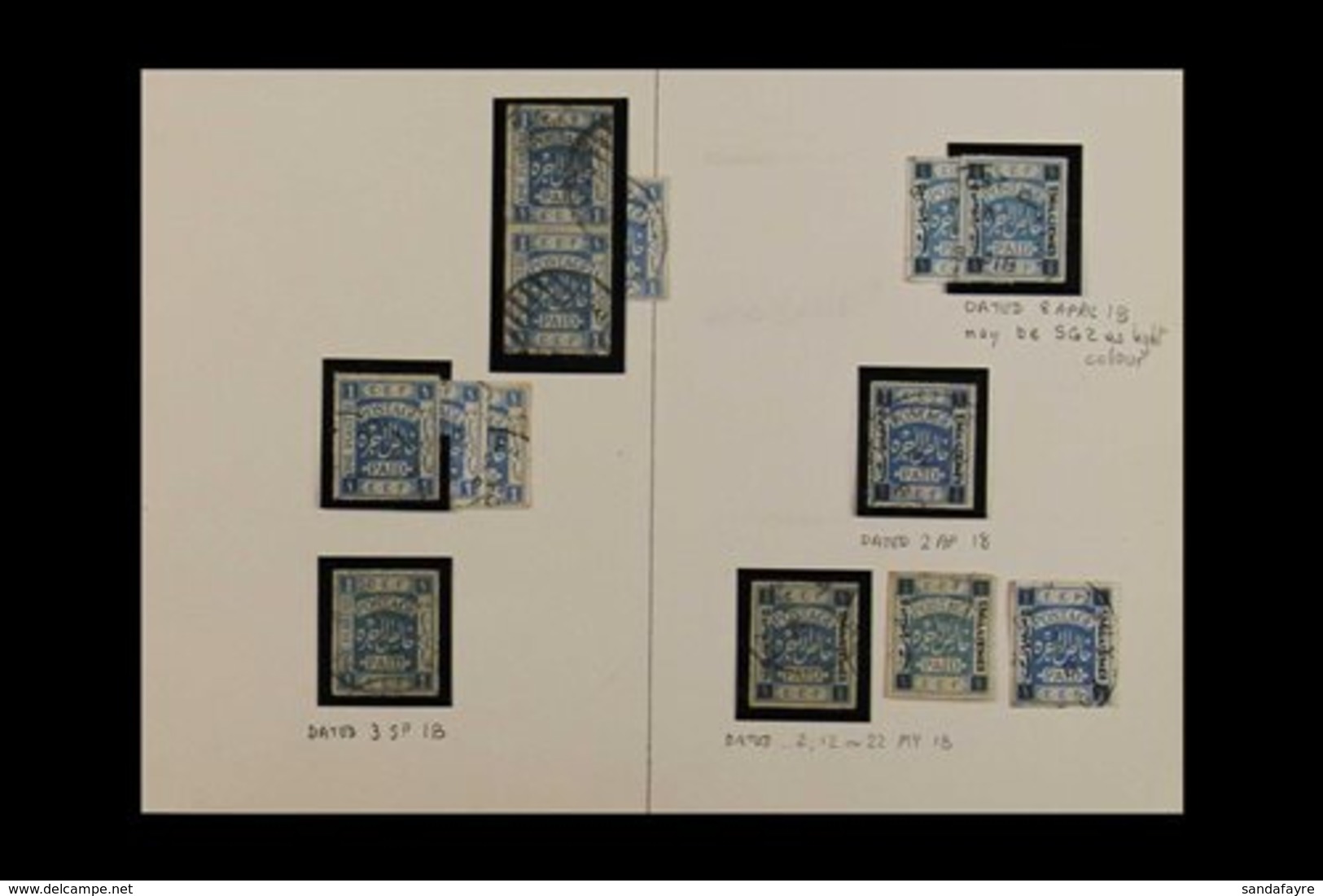 1918-45 FINE USED COLLECTION  A Fine Used Assembly On Cut Down Album Pages, Includes 1918 1p Ultra X7 Incl A Pair, 1918  - Palestine