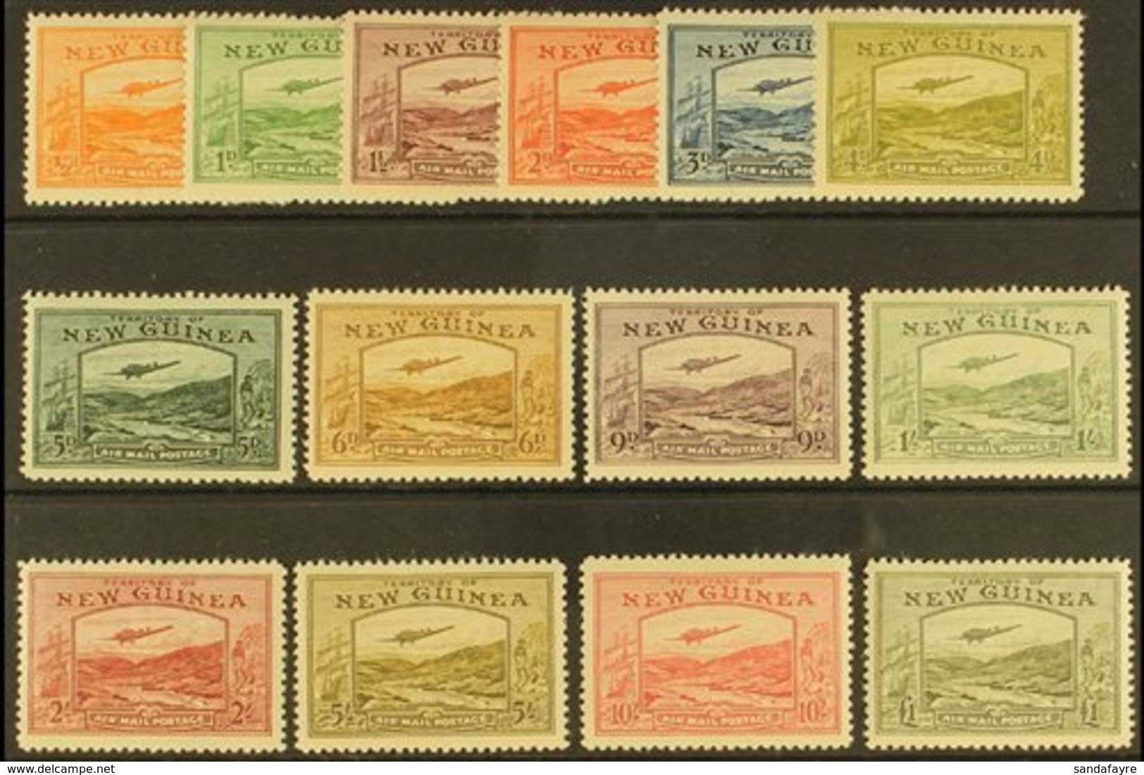 1939  Air "Airmail Postage" Set Complete, SG 212/25, Mint Lightly Hinged (14 Stamps)  For More Images, Please Visit Http - Papua New Guinea