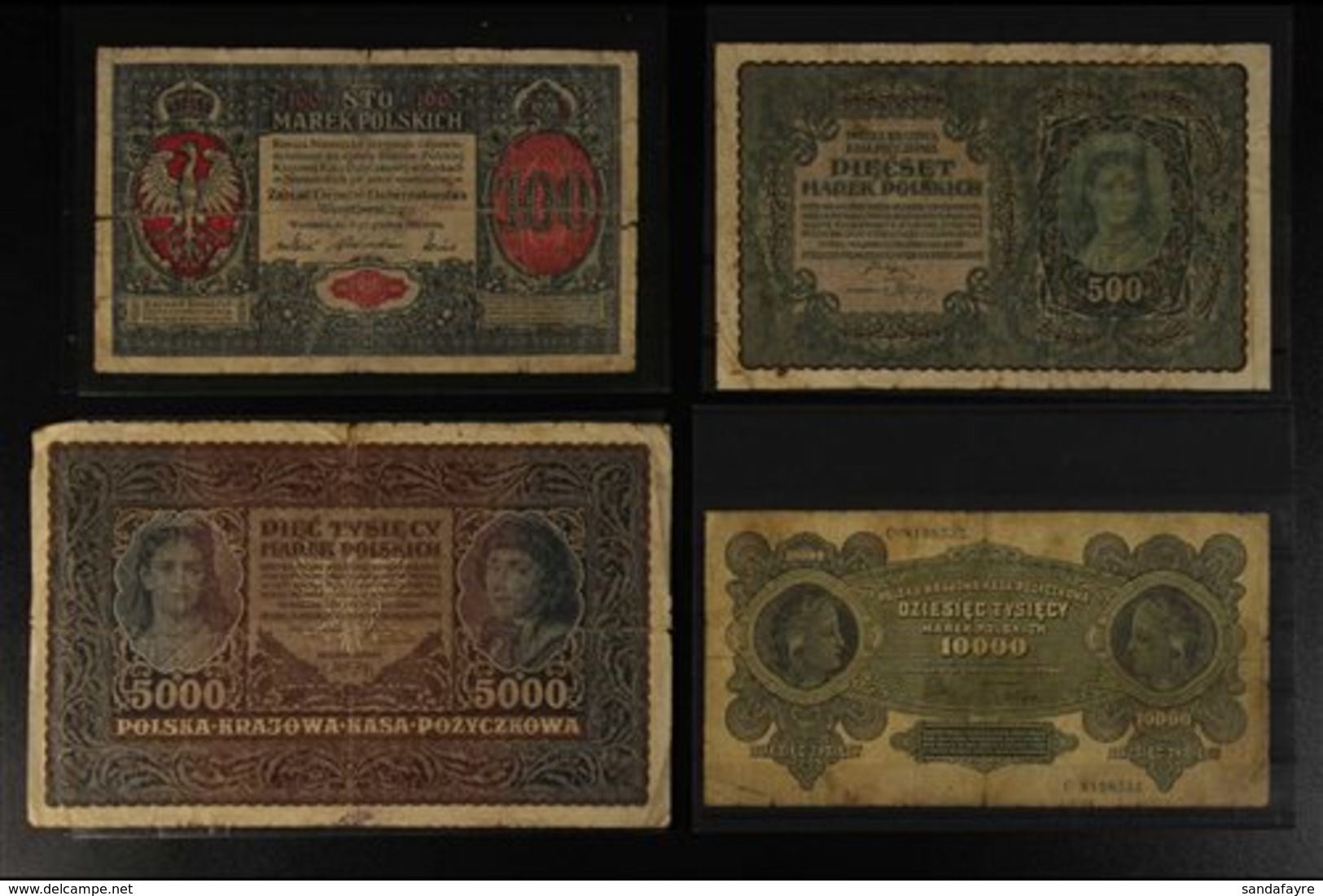 BANKNOTES  1916-1941 Small Hoard, Includes 1916 100m, 1919-1922 50mm, 1000m, 5000m & 10000m Issues With Some Duplication - Altri & Non Classificati