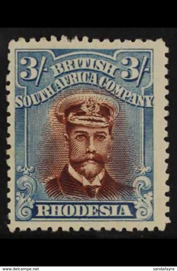 1922  3s Red Brown And Turquoise Blue, Head Die III, Perf 14 From Double Plates, SG  304, Very Fine Mint. For More Image - Andere & Zonder Classificatie