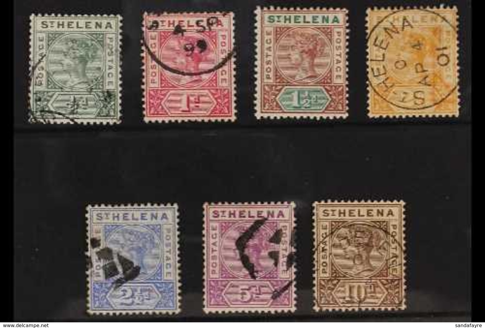 1890-97  Complete Definitive Set, SG 46/52, Very Fine Used, The 1½d Is Mint. (8 Stamps) For More Images, Please Visit Ht - Isola Di Sant'Elena