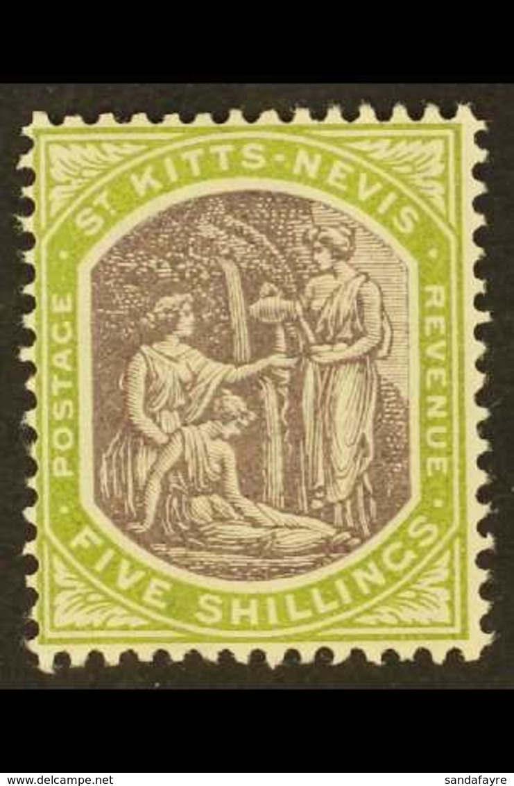 1903  5s Dull Purple And Sage Green, SG 10, Superb Never Hinged Mint. For More Images, Please Visit Http://www.sandafayr - St.Kitts E Nevis ( 1983-...)