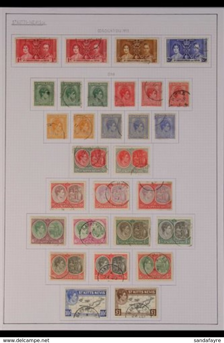 1937-1957 VERY FINE USED COLLECTION  Includes 1938-50 Definitive Set Plus Some Additional Perfs/shades To 2s6d, 1949 Sil - St.Kitts E Nevis ( 1983-...)