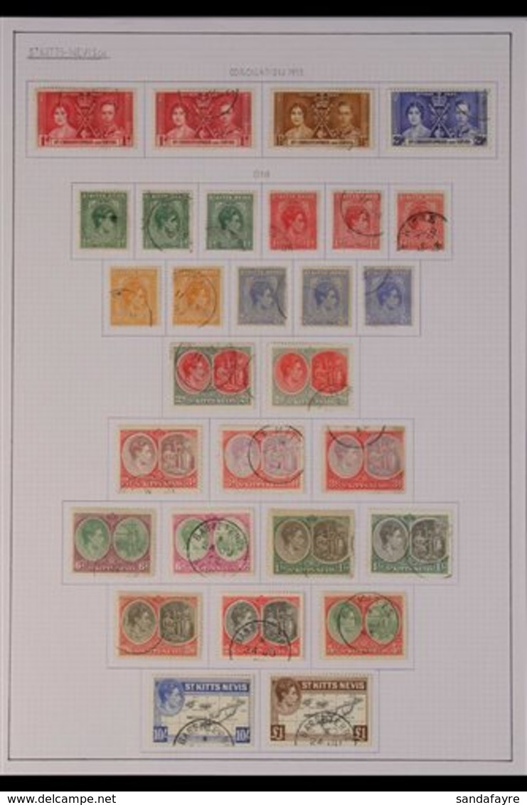 1937-1957 VERY FINE USED COLLECTION  Includes 1938-50 Definitive Set Plus Some Additional Perfs/shades To 2s6d, 1949 Sil - St.Kitts Und Nevis ( 1983-...)