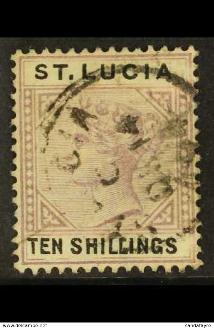 1891-8  10s Dull Mauve & Black, Die II, Wmk Crown CA, SG 52, Good Used. For More Images, Please Visit Http://www.sandafa - St.Lucia (...-1978)