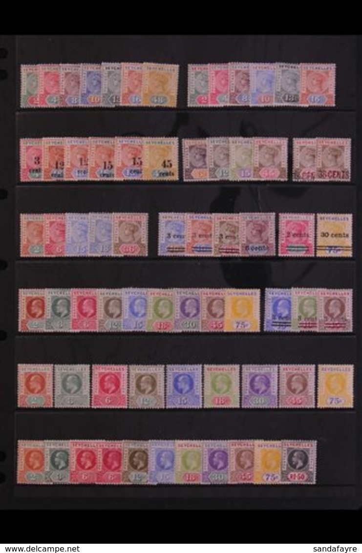 1890-1938 FINE MINT COLLECTION  Neatly Laid Out On Stock Pages, We See 1890 Die I Set To 48c, 1892 Die II Set, 1893 Surc - Seychelles (...-1976)