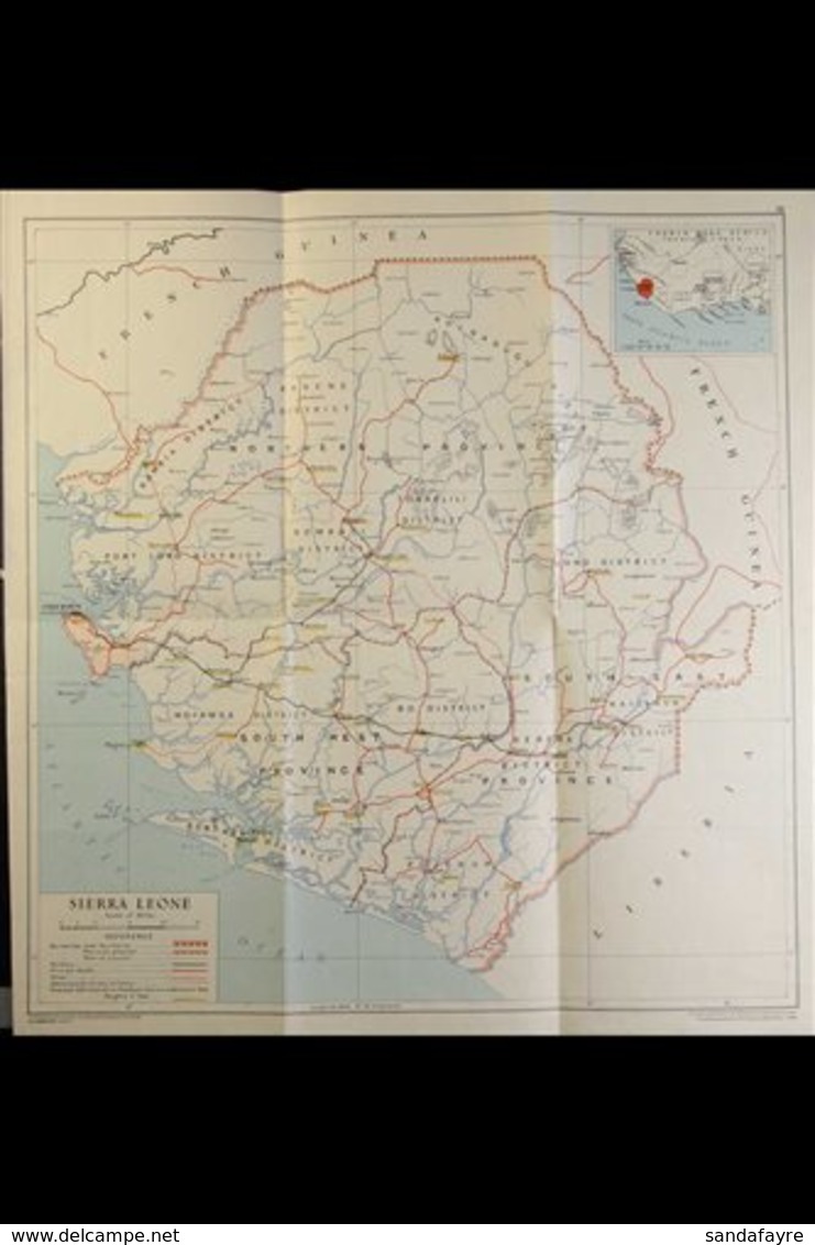 DETAILED MAP  Published By Directorate Of Colonial Surveys, 1948, Scale Approx 15 Miles To One Inch, And Showing Boundar - Sierra Leone (...-1960)