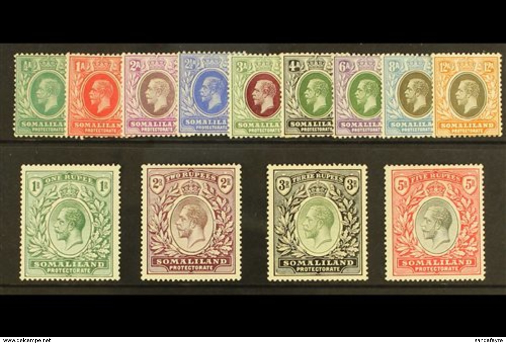 1921  Geo V Set Complete, SG 73/85, Very Fine Mint. (13 Stamps) For More Images, Please Visit Http://www.sandafayre.com/ - Somaliland (Herrschaft ...-1959)