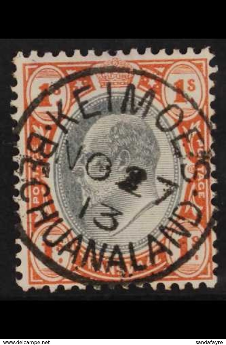 TRANSVAAL  1905 1s Black And Red-brown Cancelled Superb "KEIMOES / BECHUANALAND" Cds Of 27th Nov 1913. Hinge Thinned At  - Unclassified