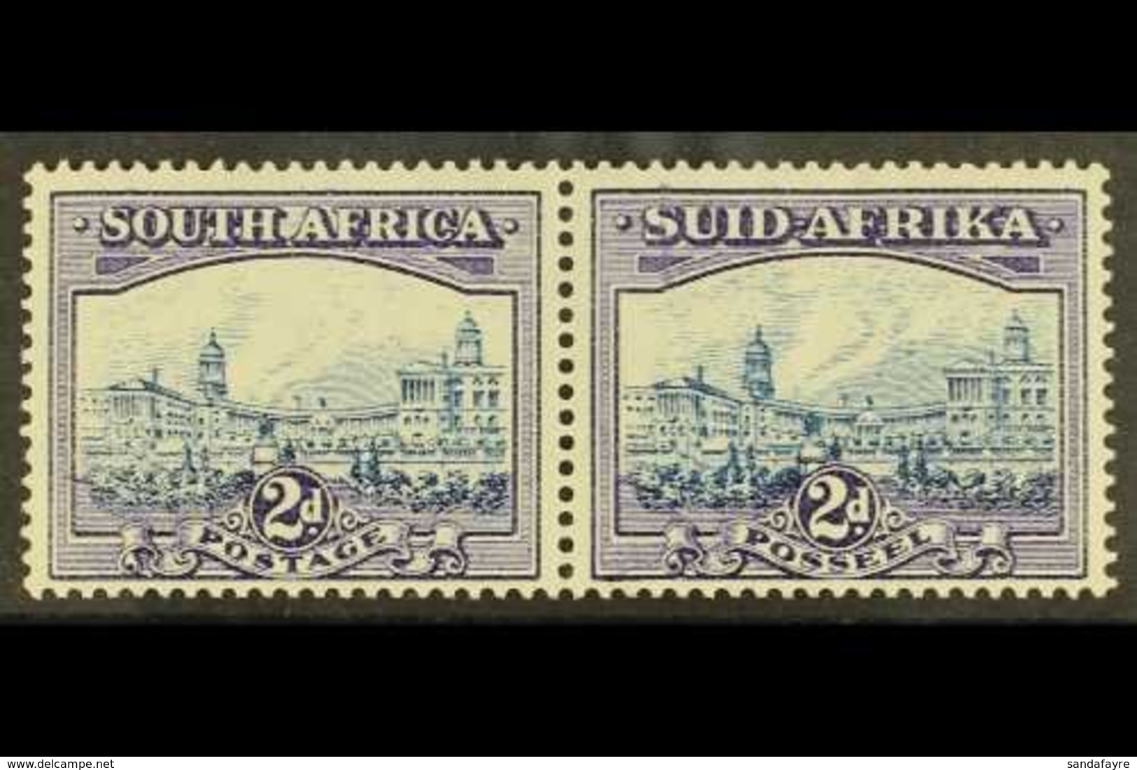 1933-48  2d Blue & Violet With Ink Smudge Through "S" Of "SUID" Variety, SG.58, Never Hinged Mint. For More Images, Plea - Unclassified