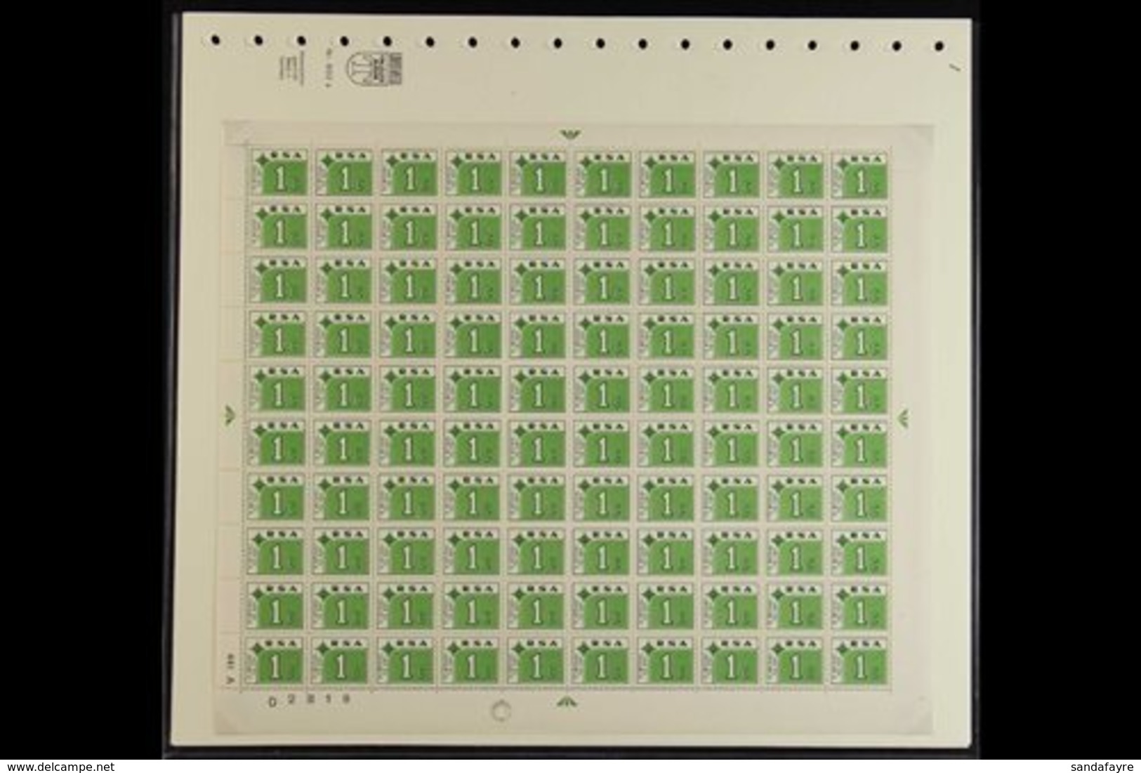 POSTAGE DUES  1972 Complete Set, SG D75/80, Superb Never Hinged Mint COMPLETE SHEETS Of 100, Includes 1c & 2c Both Cylin - Unclassified