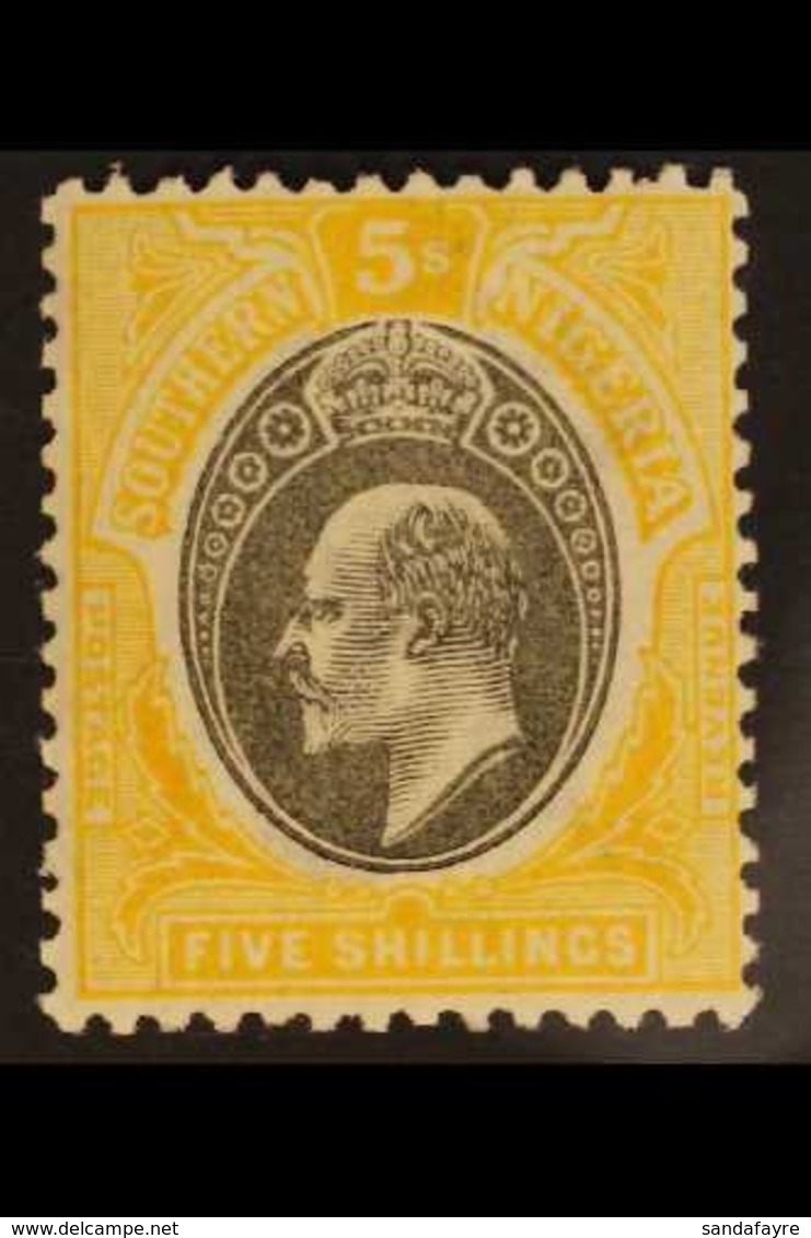 1903-04  5s Grey-black & Yellow, CA Wmk, SG 18, Very Fine, Lightly Hinged Mint For More Images, Please Visit Http://www. - Nigeria (...-1960)