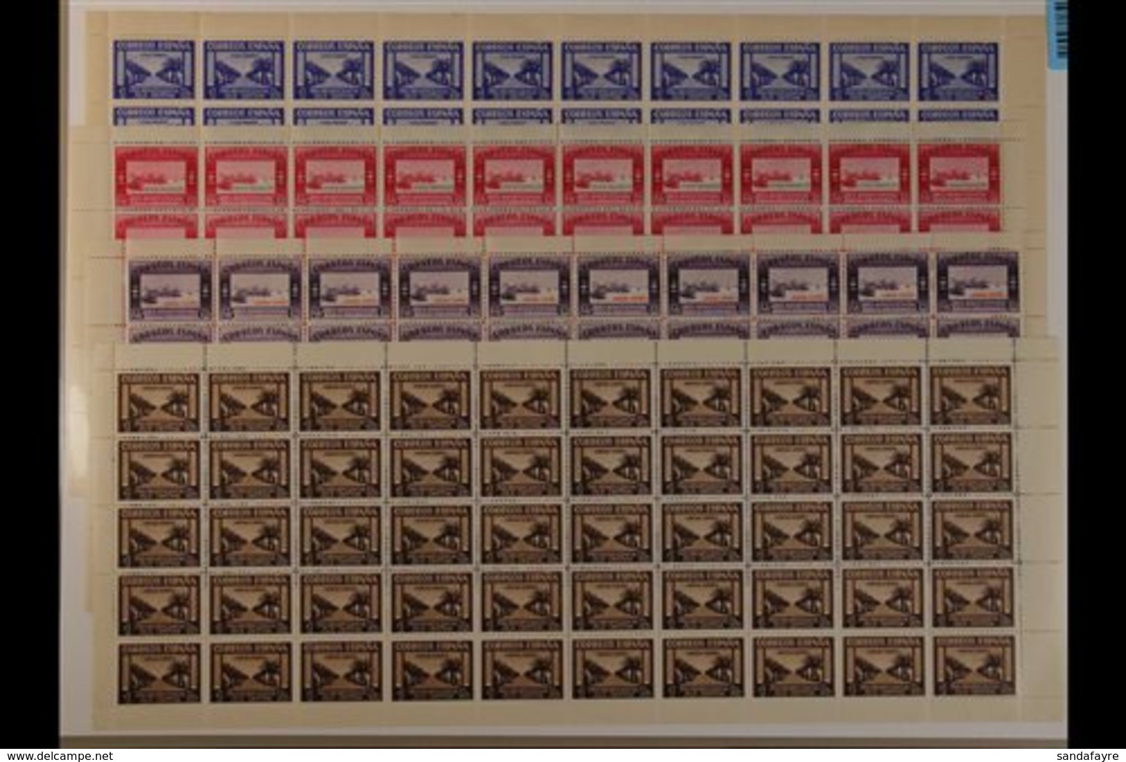 ISLA CRISTINA  1938 25c Lilac, 25c Red, 1p Brown & 1p Blue Patriotic Civil War 'Pro Beneficia' Stamps In Never Hinged Mi - Other & Unclassified