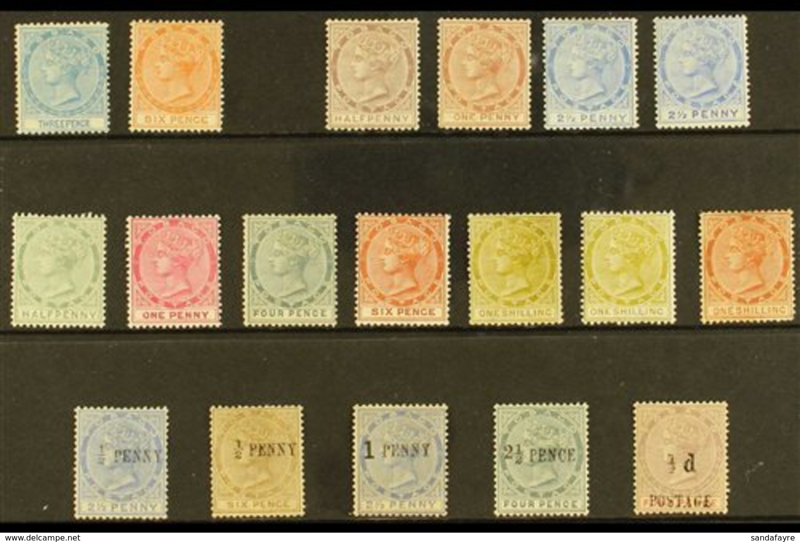 1879-1896 MINT COLLECTION  Presented On A Stock Card, ALL DIFFERENT & Includes 1879 3d & 6d, 1880 ½d, 1d & 2½d Shades, 1 - Trinidad & Tobago (...-1961)