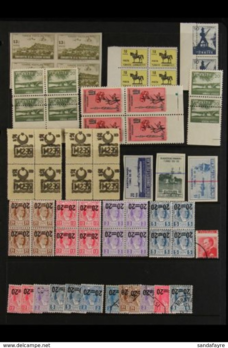 1943-1959 INTERESTING COLLECTION - VARIETIES & ERRORS.  A Delightful, Mostly Never Hinged Mint Collection On A Stock Pag - Other & Unclassified