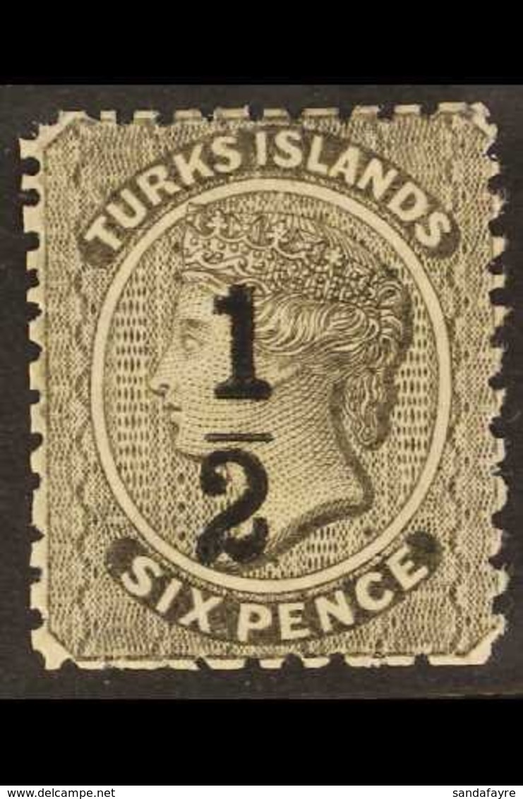 1881  "½" On 6d Black, SG 7, Fine Mint. For More Images, Please Visit Http://www.sandafayre.com/itemdetails.aspx?s=64386 - Turks E Caicos