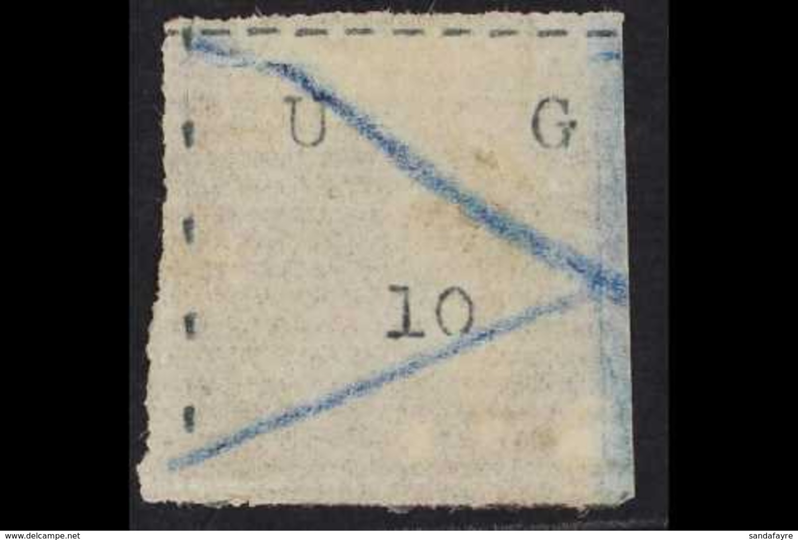 1895  10 (c.) Black Wide Stamp, SG 1, Used With Blue Pencil Cross, A Large Attractive Example With A Couple Of Small Fil - Uganda (...-1962)