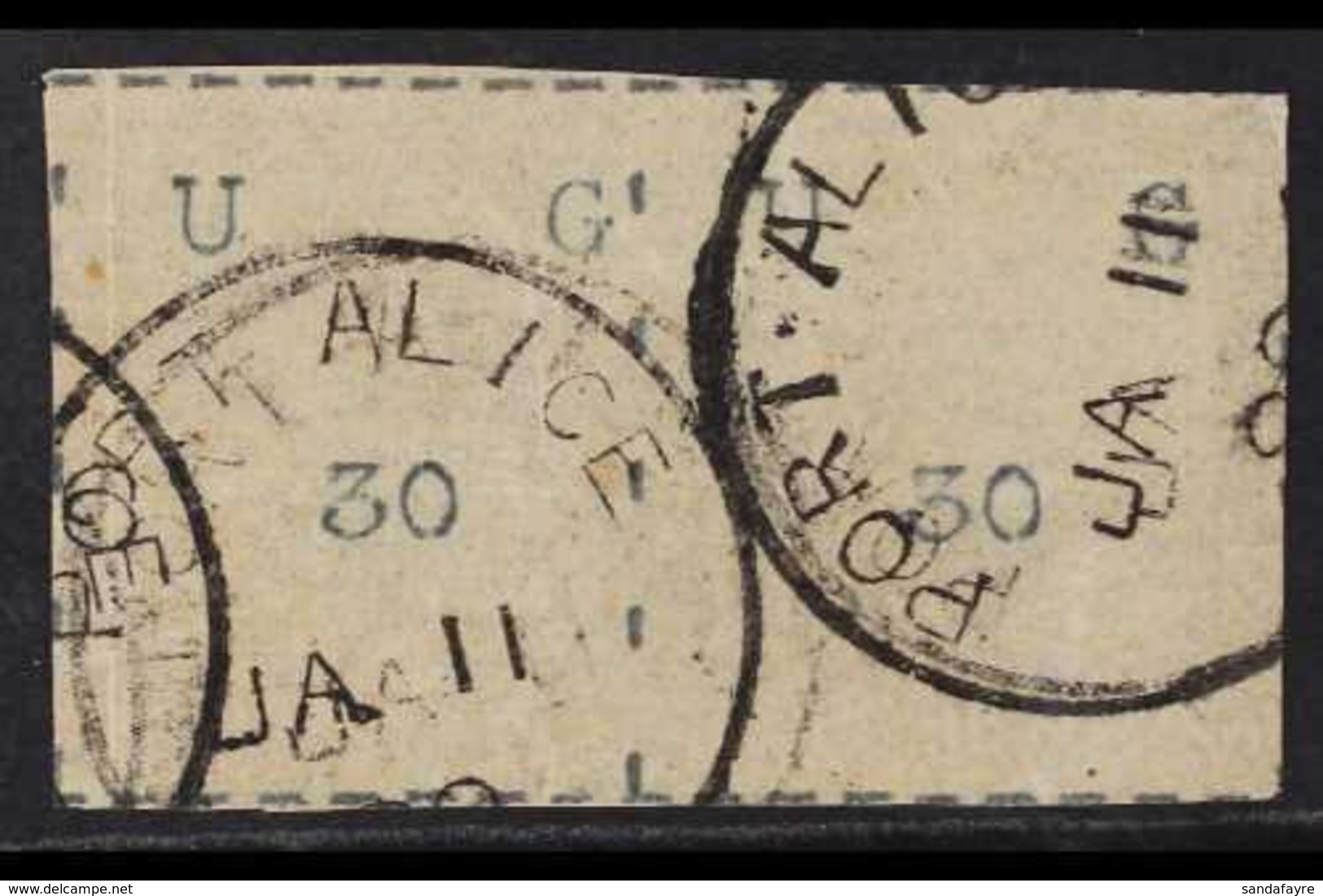 1895  30 (c.) Black Wide Stamp, SG 3, Used PAIR Cancelled Port Alice Cds's. A Couple Of The Usual Typewriter Puncture Po - Uganda (...-1962)