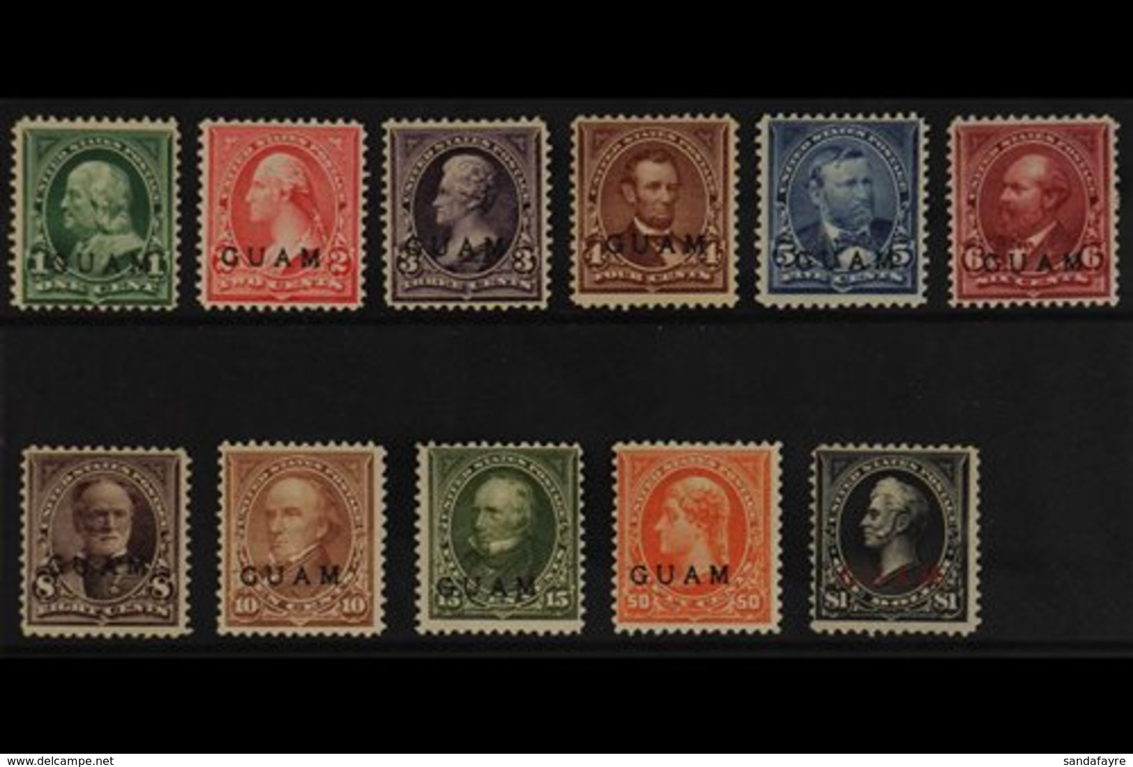 GUAM  1899 Set Complete, SG 1-13, Mint, Fresh & Attractive Cat £1893 (11 Stamps) For More Images, Please Visit Http://ww - Other & Unclassified