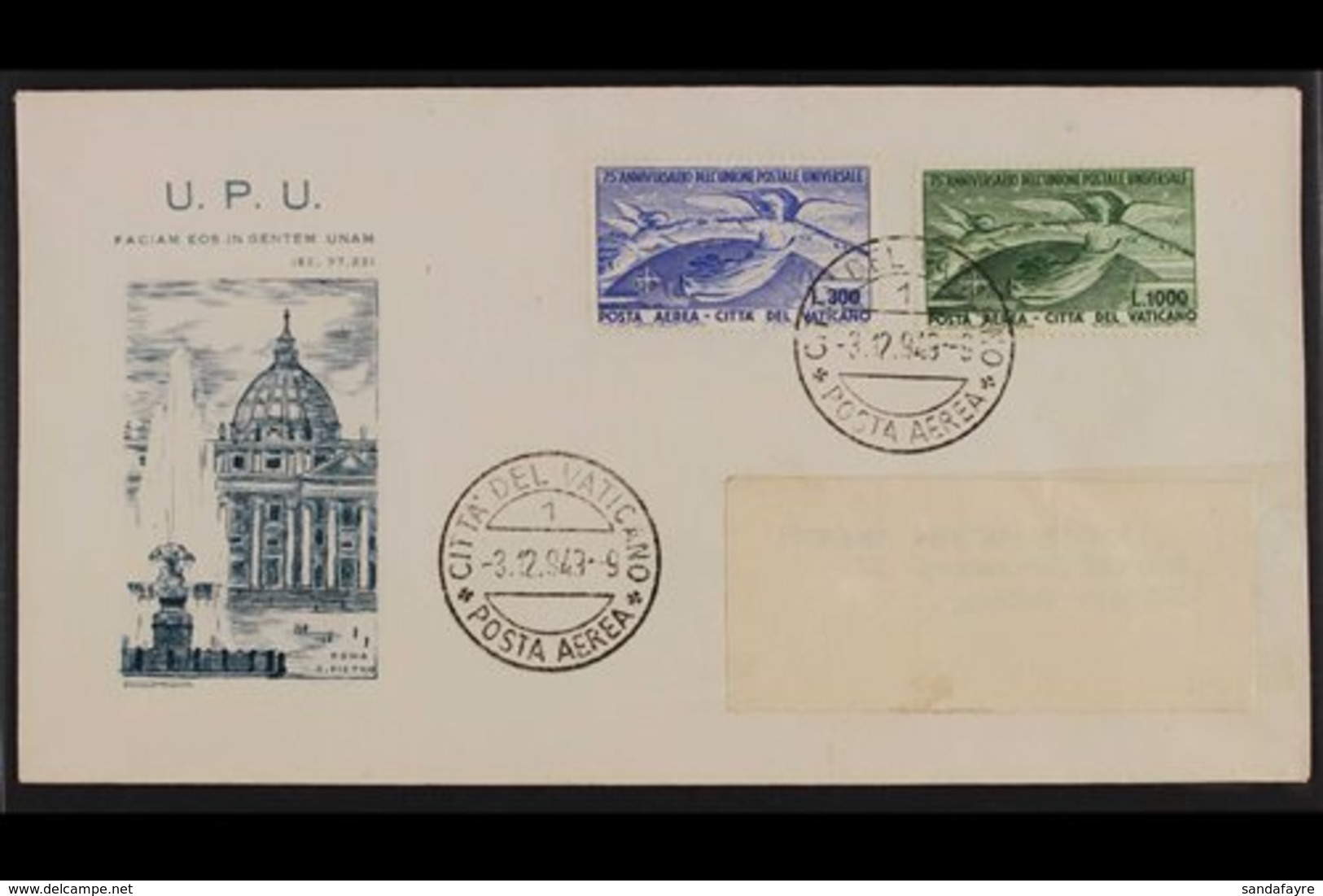 1949  UPU 75th Anniversary AIR Set (Sass. S. 503, SG 149/50), Very Fine Used On Illustrated First Day Cover. For More Im - Otros & Sin Clasificación