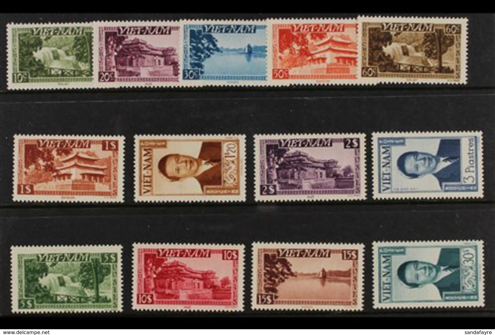 1951 INDEPENDENT STATE  (June-Nov) Complete Views And Emperor Set SG 61/73, Fine Never Hinged Mint. (13 Stamps) For More - Vietnam