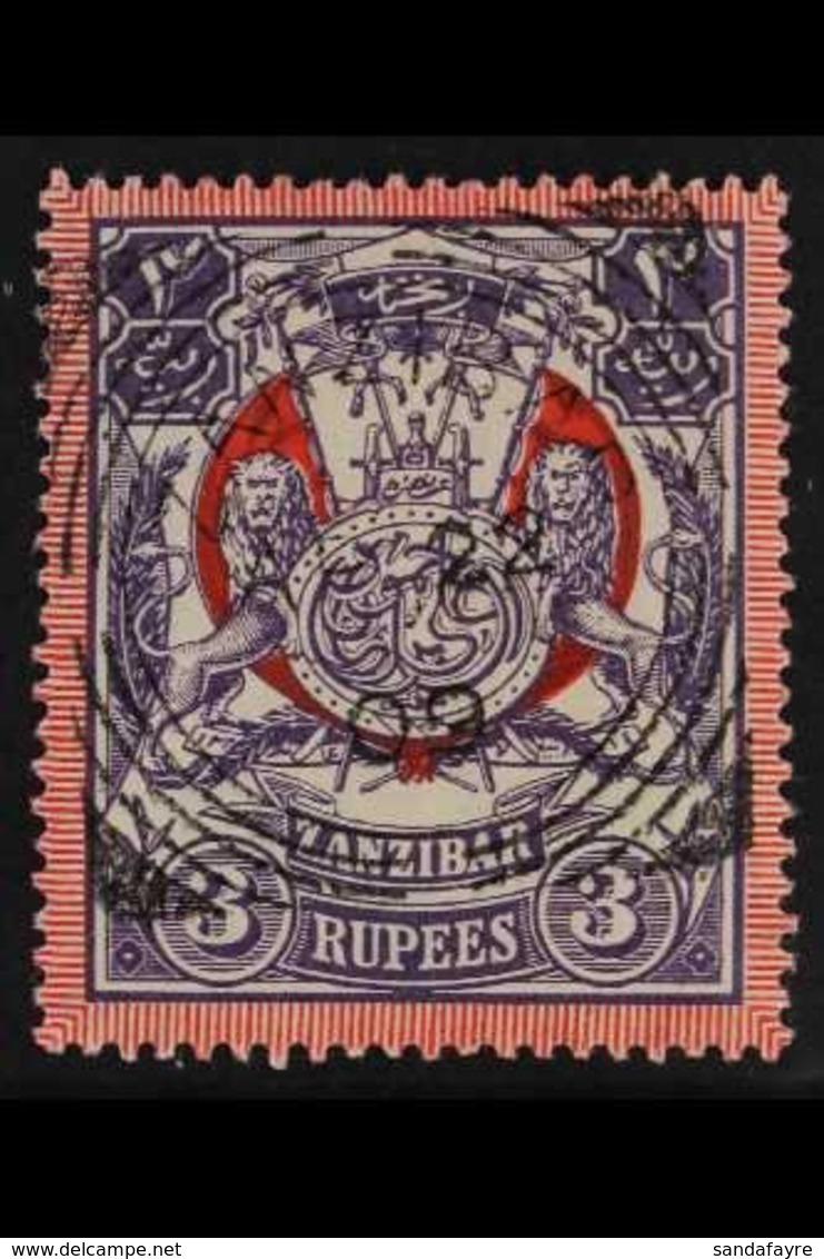 1904  3r Violet And Red "Monogram", SG 222, Very Fine Used. For More Images, Please Visit Http://www.sandafayre.com/item - Zanzibar (...-1963)