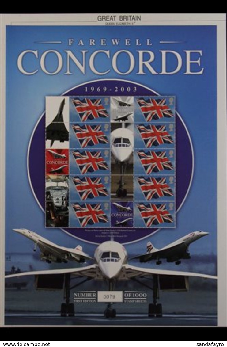 BUSINESS CUSTOMISED SHEETS  2005-2009 All Different Limited Edition Collection Featuring CONCORDE, Includes 2005 "Farewe - Altri & Non Classificati