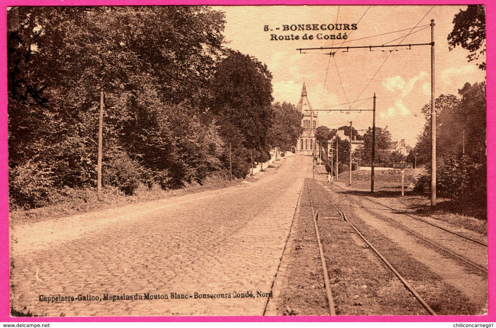 Bonsecours - Route De Condé - Tram - Animée - Edit. CAPPELAERE GALLO - 1933 - Andere & Zonder Classificatie