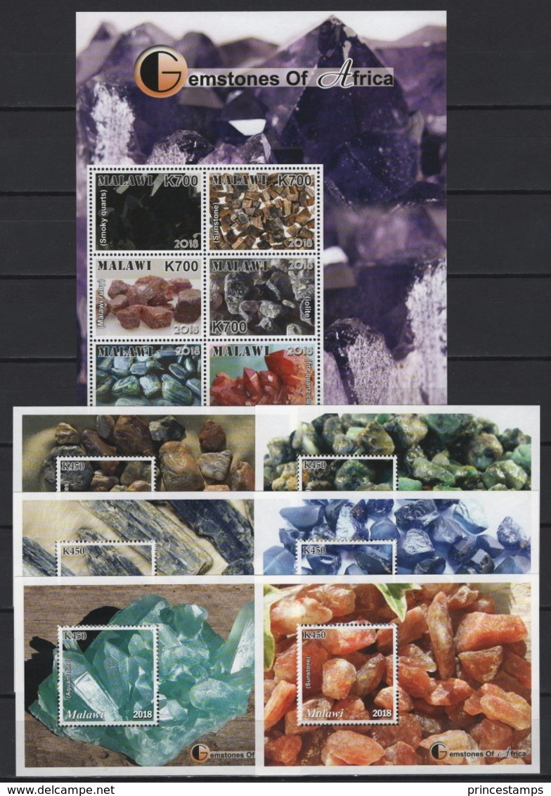 Malawi (2019) - MS + 6 Blocks - /  Minerals - Mineraux - Minerali