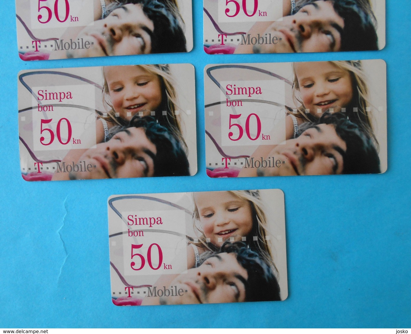 T-mobile ... Simpa bon - 50. kn  * Croatia * Lot of 9. different cards with different expiry date or font