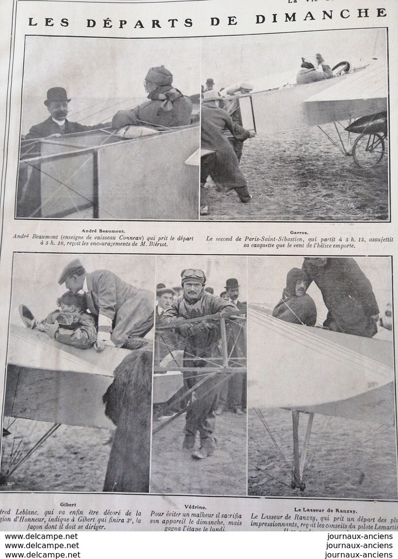 1911 AVIATION - PARIS = MADRID - GARROS VÉDRINES GILBERT BEAUMONT - BLOIS ANGOULÊME - Autres & Non Classés