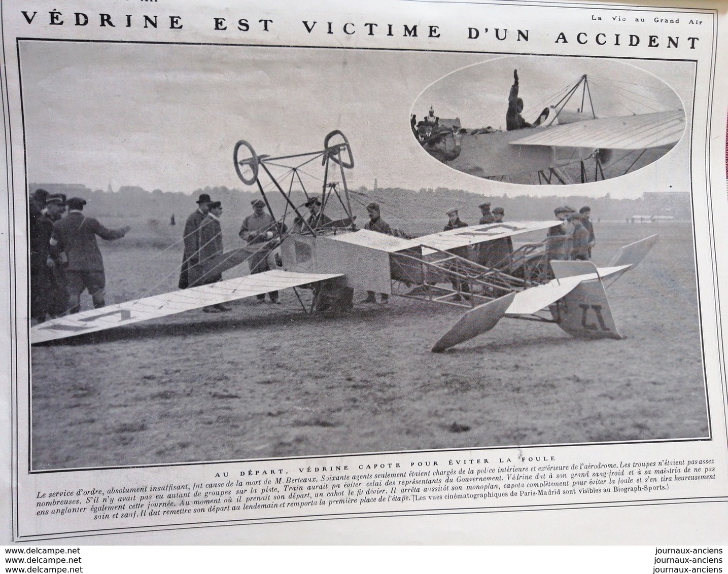 1911 AVIATION - PARIS = MADRID - GARROS VÉDRINES GILBERT BEAUMONT - BLOIS ANGOULÊME