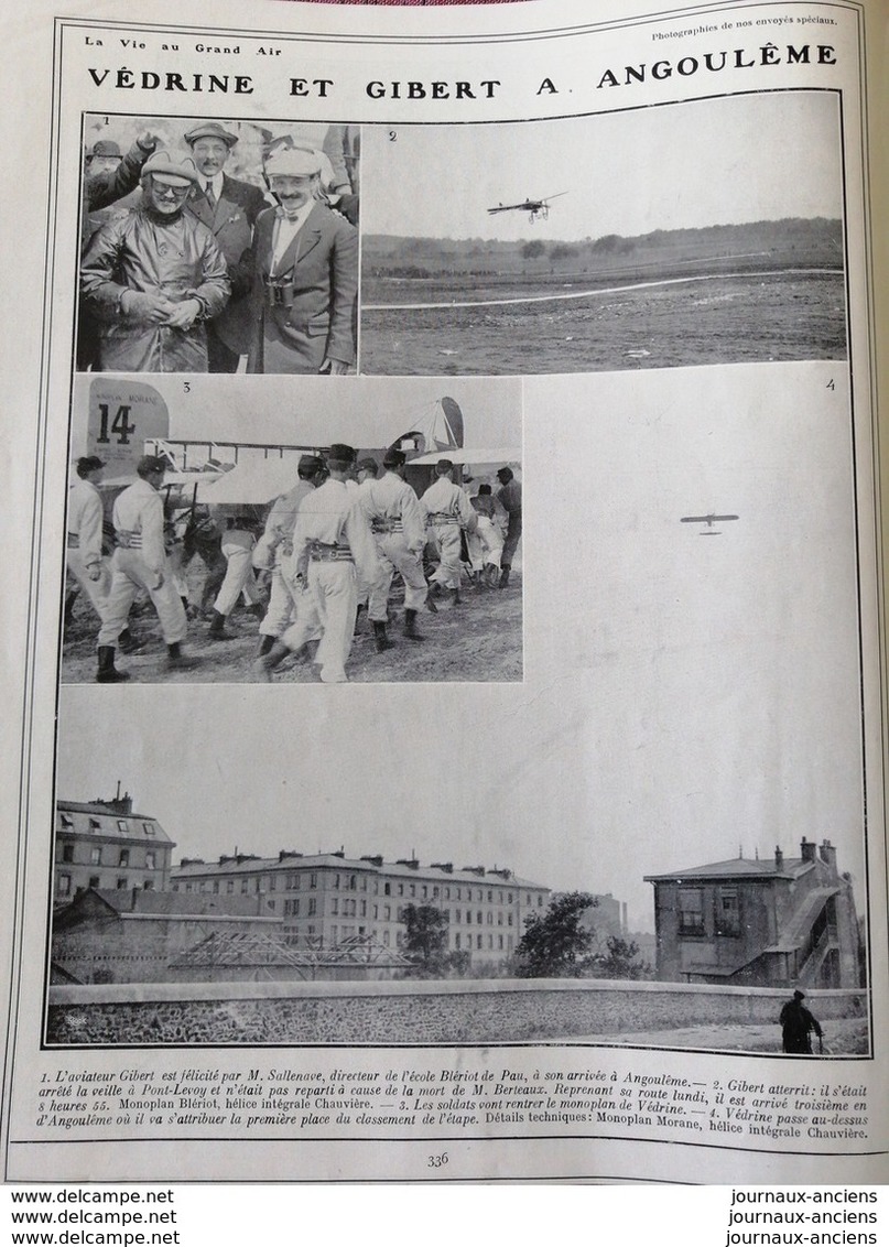 1911 AVIATION - PARIS = MADRID - GARROS VÉDRINES GILBERT BEAUMONT - BLOIS ANGOULÊME