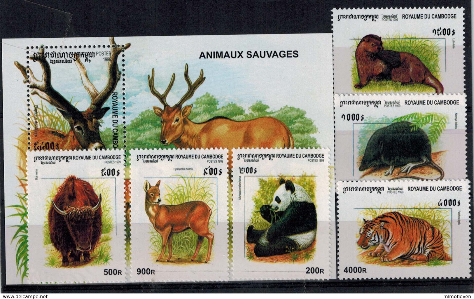 MDA -07102019_0017 MINT ¤ CAMBODGE 1999 KOMPL. SETS ¤ ANIMALS OF THE WORLD - WILDE DIEREN - Wild