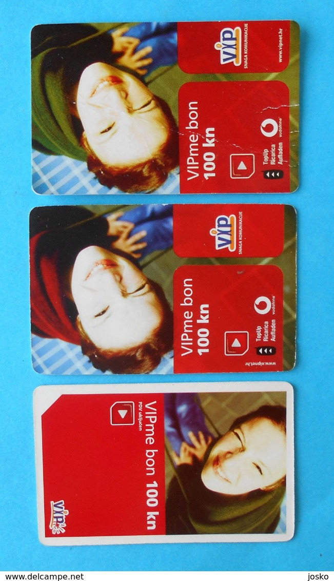 VIP Me Bon - 100. Kn  * Croatia * Lot Of 3. Prepaid Cards With Different Expiry Date - Kroatien