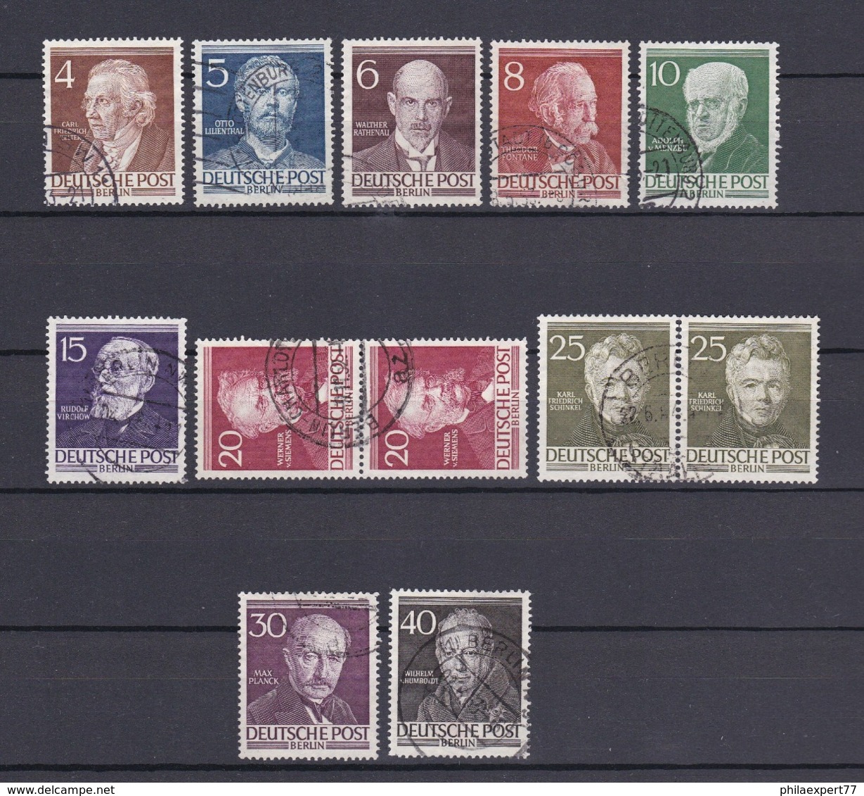 Berlin - 1952/53 - Michel Nr. 91/100 - Gest. - 50 Euro - Gebraucht