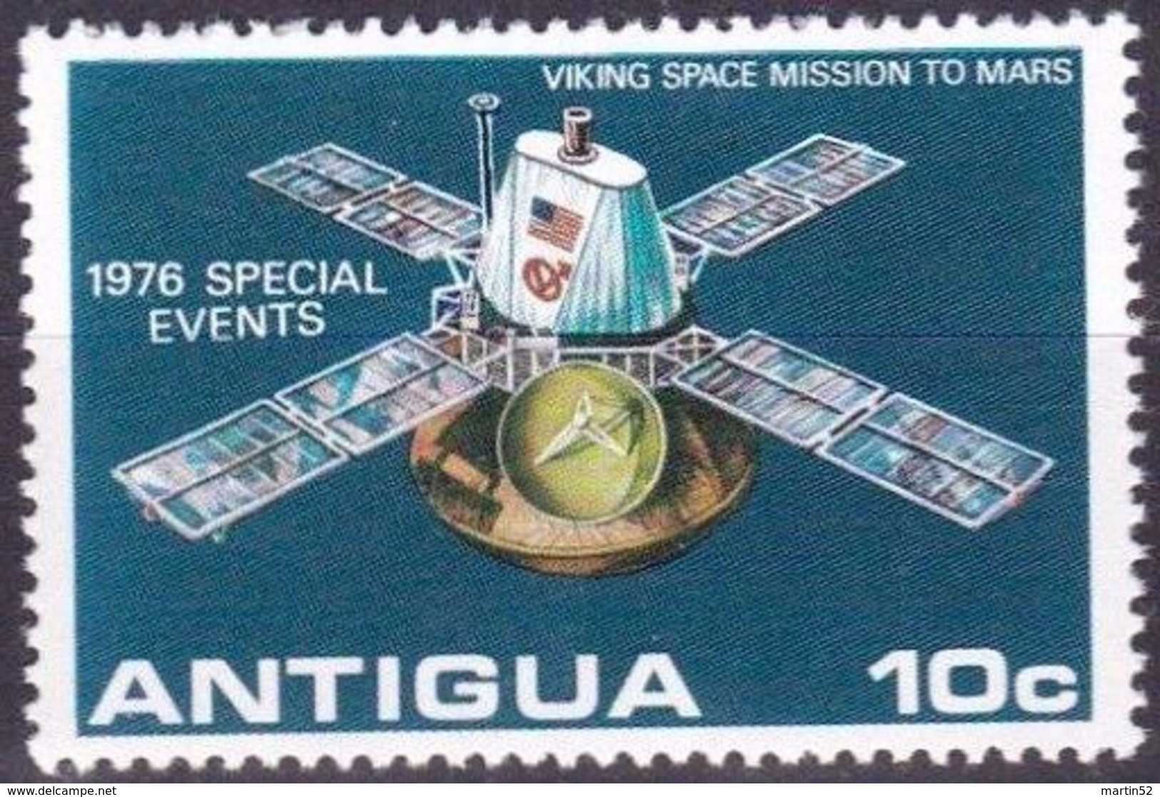 Antigua 1976: "VIKING SPACE MISSION TO MARS" Michel-No. 449 ** MNH - América Del Norte