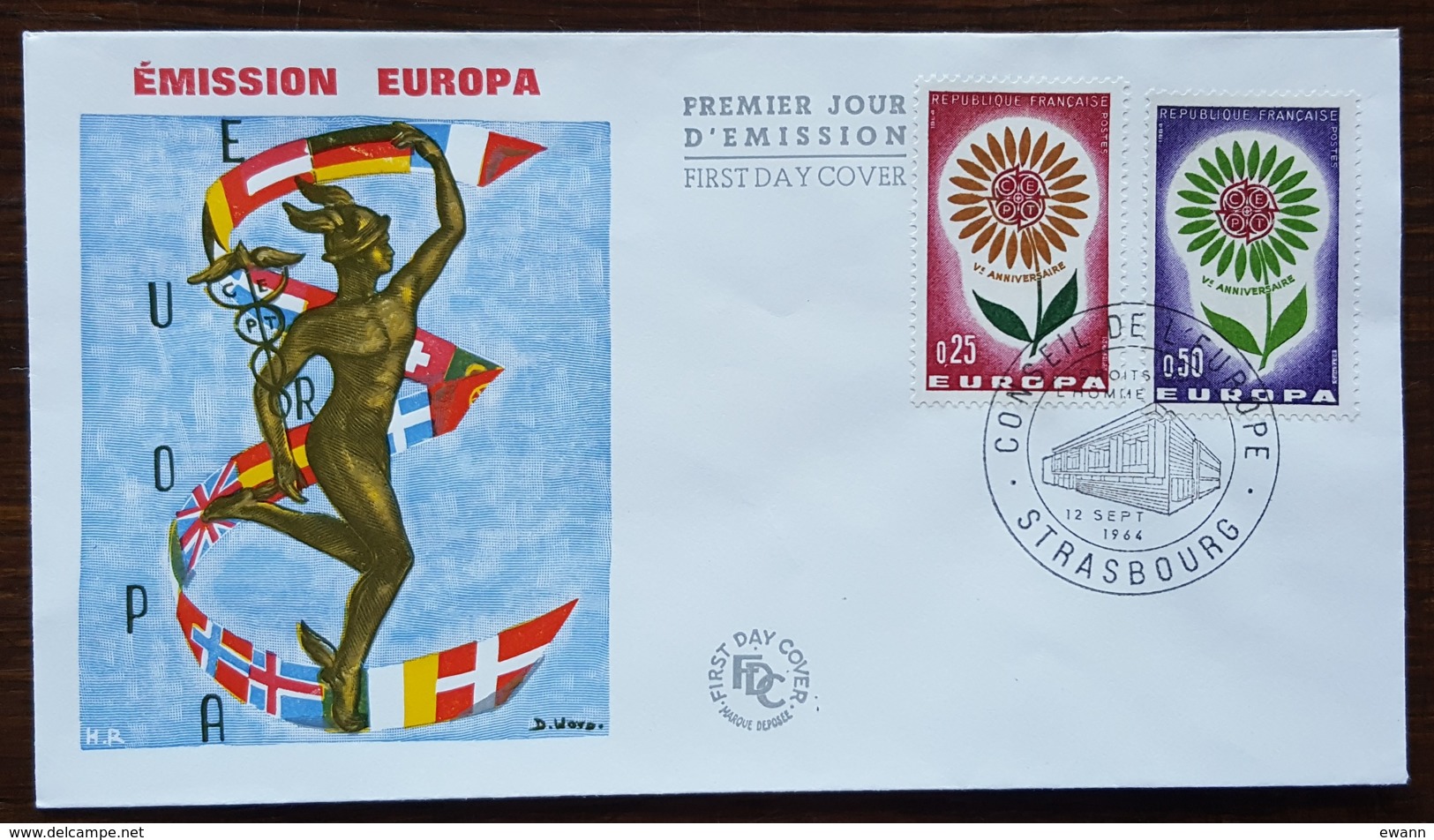 FDC 1964 - YT N°1430, 1431 - EUROPA  / CONSEIL DE L'EUROPE - STRASBOURG - 1960-1969