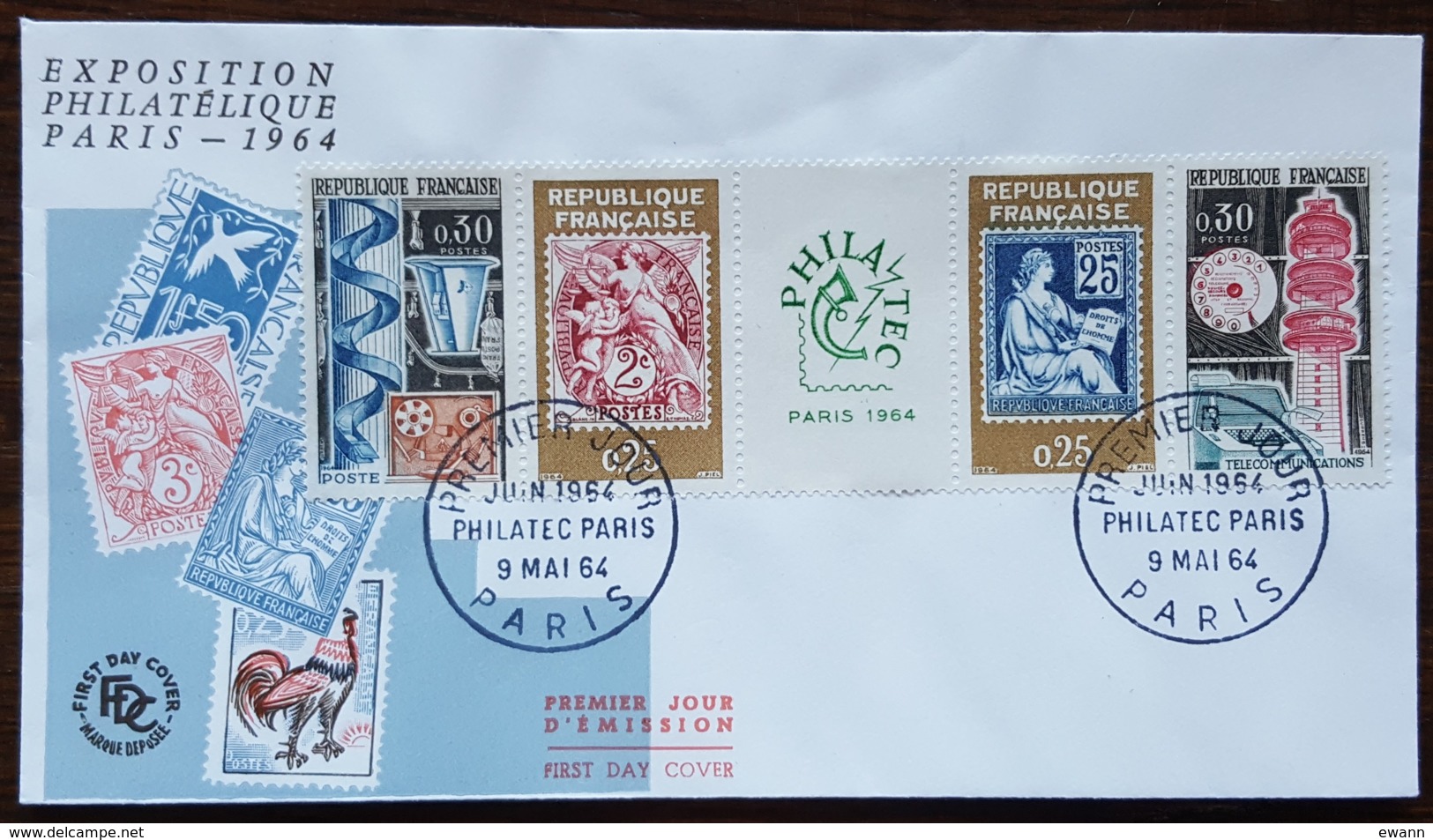 FDC 1964 - YT N°1417A - EXPOSITION PHILATELIQUE PHILATEC - PARIS - 1960-1969