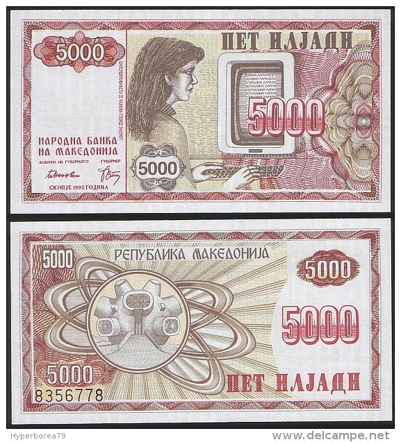 Macedonia P 7 A - 5000 5.000 Denar 1992 - UNC - Macédoine Du Nord