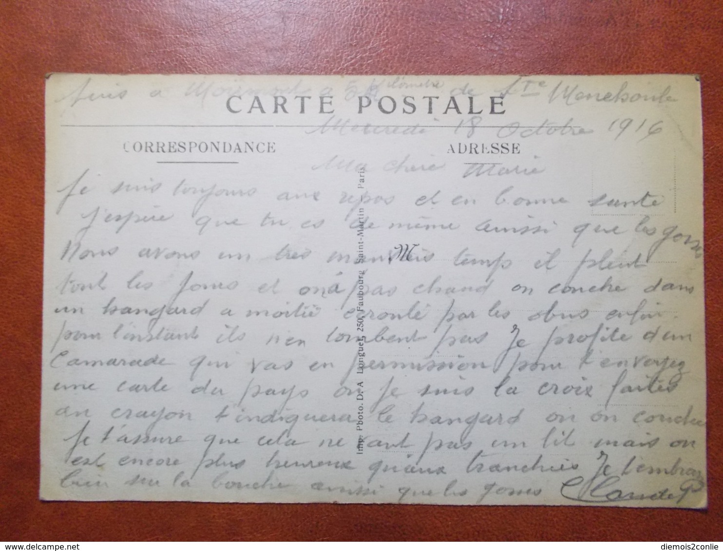Carte Postale  - MOIREMONT (51) - Abreuvoir - Village Bombardé - 1916  (3639) - Autres & Non Classés