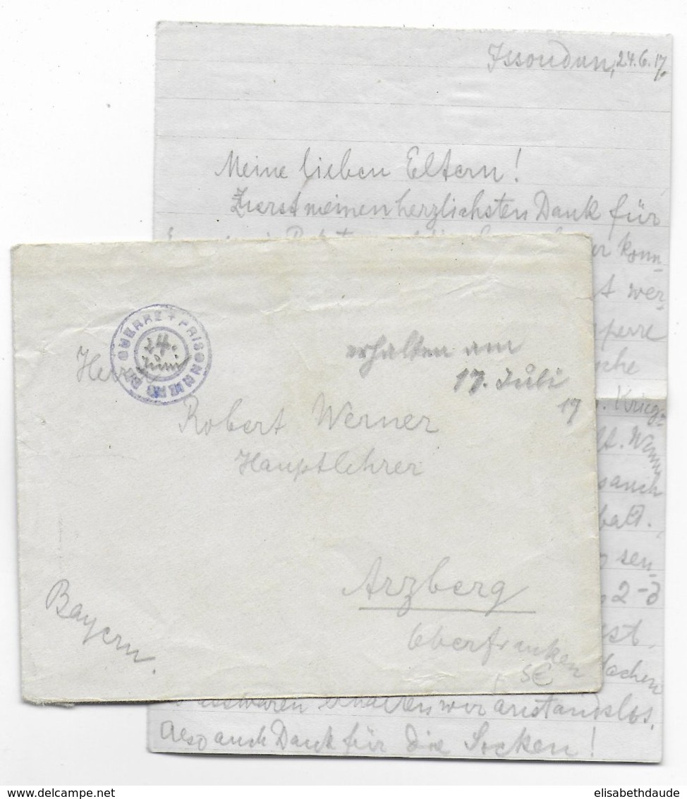 1917 - PRISONNIERS De GUERRE - KRIEGSGEFANGENEN - LETTRE Du CAMP De ISSOUDUN (INDRE) - WW I