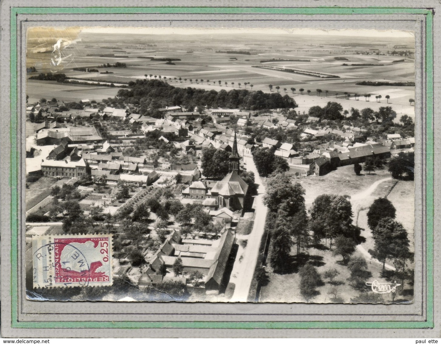 CPSM Dentellée - ALLONVILLE (80) - Vue Aérienne Du Bourg En 1961 - Autres & Non Classés