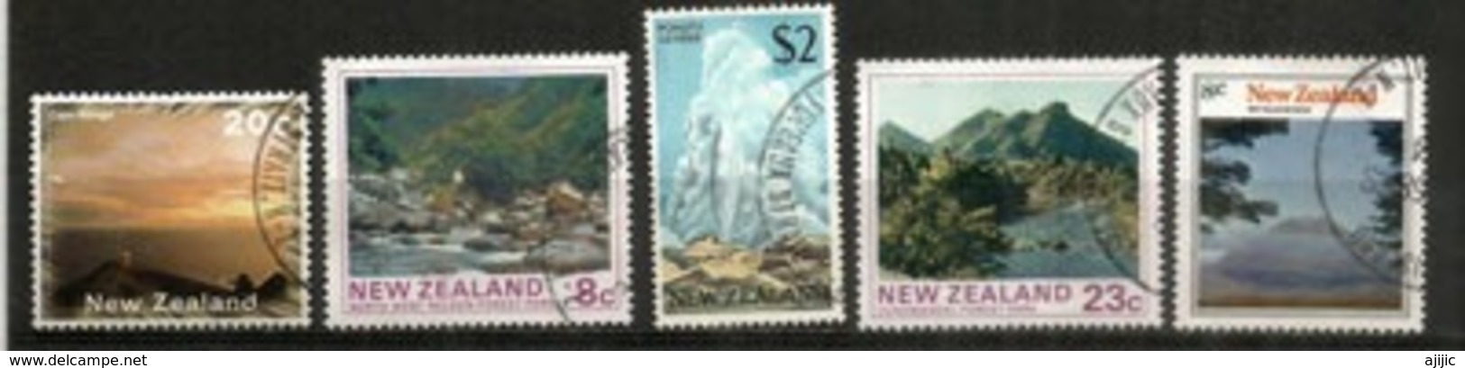 NEW'ZEALAND.Active Stratovolcano Mount Ngauruhoe, Pohutu Geyser Taupo Volcanic Zone,etc. 5 T'p Oblit. Cote 23.00 Euro - Volcanos