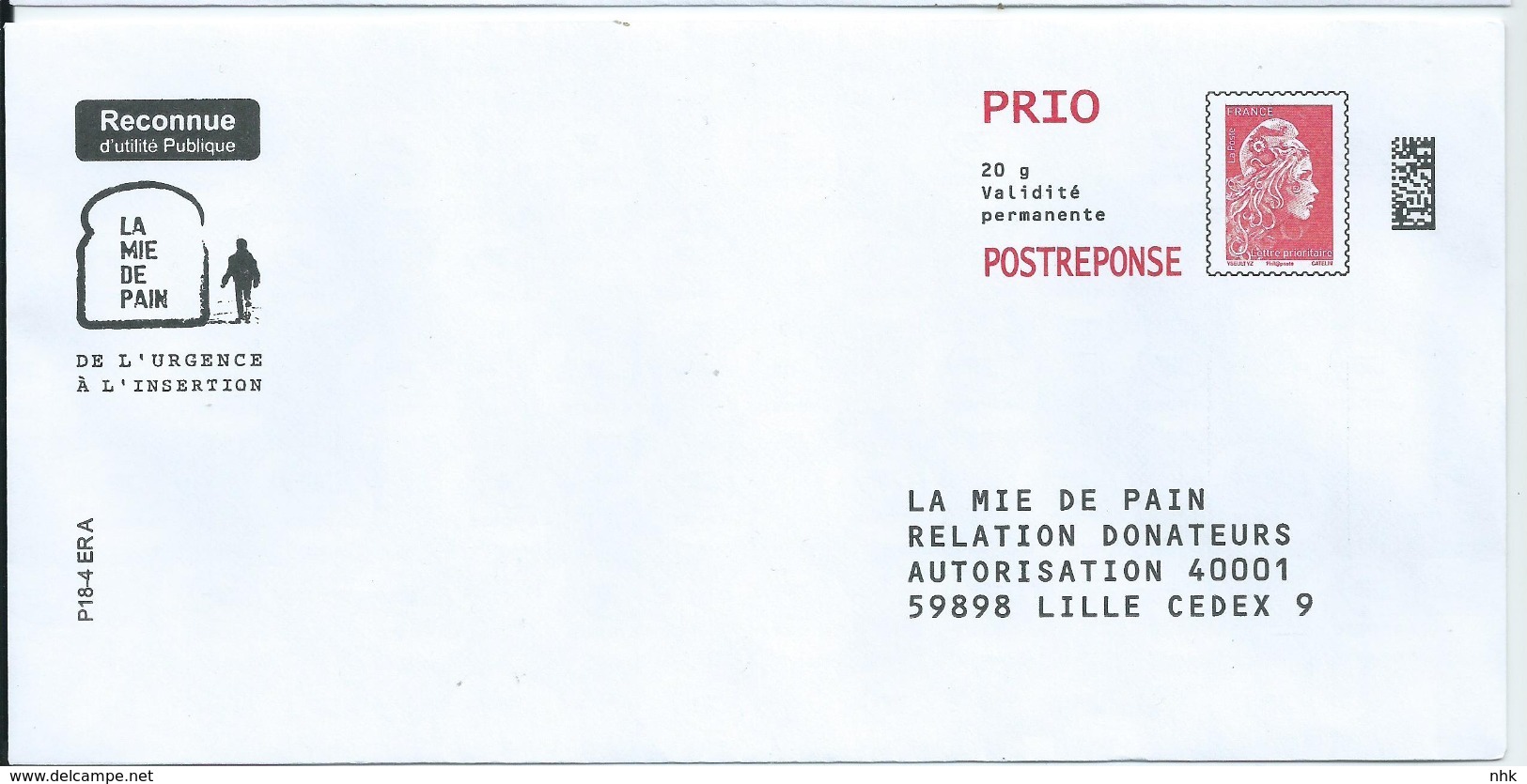 Entiers Postaux : Enveloppe Réponse Type L'Engagée Yzeult Catelin PRIO Datamatrix La Mie De Pain 196076 ** - Prêts-à-poster: Réponse /Marianne L'Engagée