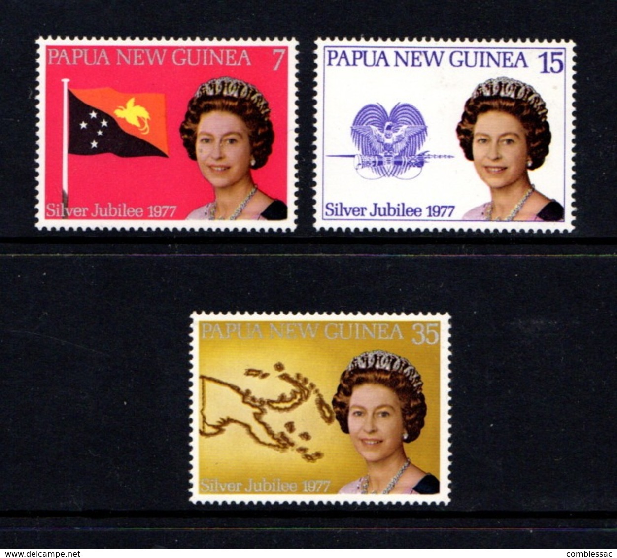 PAPUA  NEW  GUINEA    1977    Silver  Jubilee    Set  Of  3     MNH - Papua New Guinea