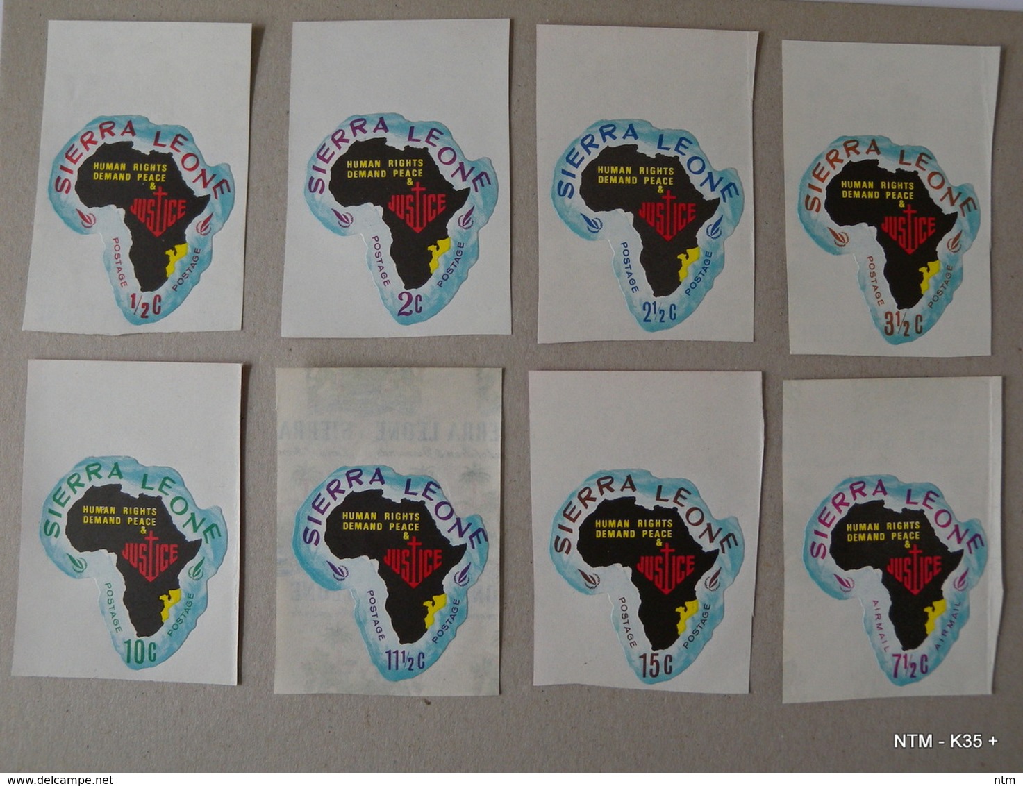 SIERRA LEONE 1968. Human Rights Year, Full Set Of 14 Imperforated & Self Adhesive. SG443-456. MNH - Sierra Leona (1961-...)