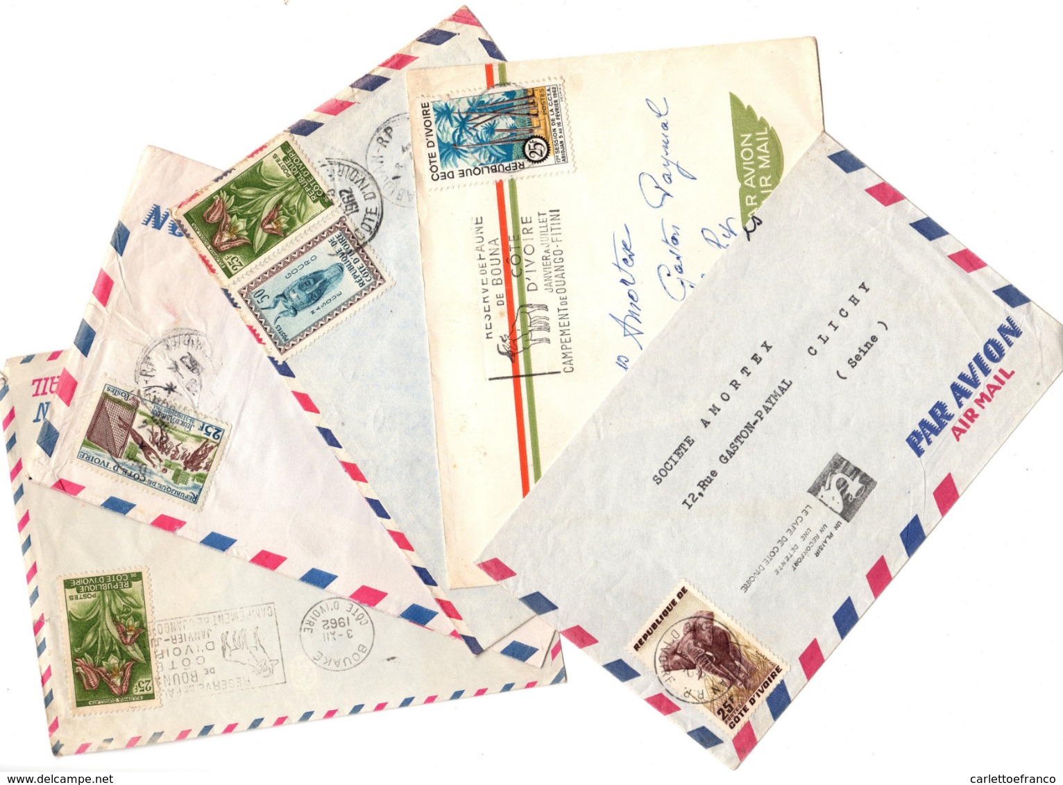 5  Air Mail For France ( 223 ) - Costa De Marfil (1960-...)